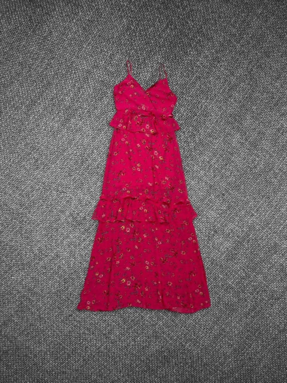 Lulus Pink Floral Ruffle Maxi Dress Size Small